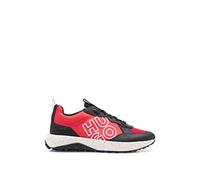 Hugo Mens Open Red Logo-embroidered Low-top Woven Trainers Eur 44 / 10 Uk Men