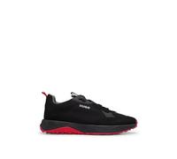 HUGO Mens Kane Runn Mixed-Material Trainers with Rubberised Synthetic Coated Fabric Size Black