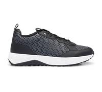 Hugo Boss Men's Mixed-Material Repeat Logo Trainers - Black - Size: 7