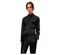 HUGO Mens Kenno Slim-fit Shirt in Cotton-Blend poplin Black
