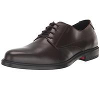 HUGO Men's Kerr Shiny Leather Derby Dress Shoe Oxford, Deep Brown, 9 UK