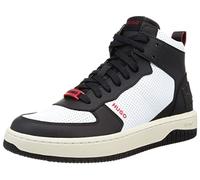 HUGO Mens Kilian Hito Mixed-material high-top trainers with backtab logo Size 5