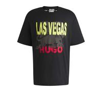 Hugo Mens Las Vegas Special Artwork T-Shirt in Black Cotton - Size Small