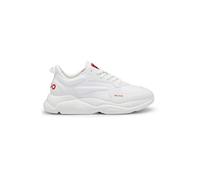 HUGO Mens Leon Runn Mixed-Material Trainers with Faux Leather Size