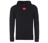 Hugo Mens Logo Patch Sustainable Hooded Sweatshirt - Black Cotton - Size Small