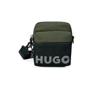 HUGO Men's Mesh Logo Small Crossbody Bag, Spinach Green, One Size