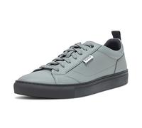 HUGO Men's Morrie Low Cupsole Grainy Sneaker, Fossil Grey, 10 UK