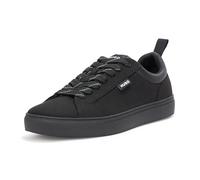HUGO Men's Morrie Low Profile Friendly Leather Sneakers, Black Shade, 6 UK