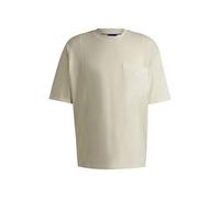 Hugo Men's Naimos Cotton Jersey T-Shirt with Vertical Stitching, Medium Beige, M