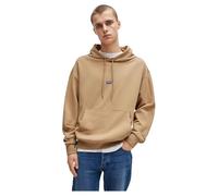 HUGO Mens Nalonso Cotton-terry hoodie with blue logo label