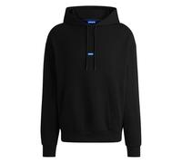 HUGO Cotton-terry hoodie with blue logo label - Style Nalonso, 50522374 Black L