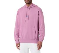 HUGO Mens Nalonso Cotton-terry hoodie with logo badge