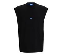 HUGO Mens Navertz Sleeveless Cotton-Jersey T-Shirt with Blue Logo Label