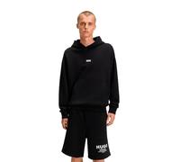HUGO Blue Nazardo Oversized International Logo Hoodie - Black, Black, Size L, Men Black