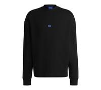 HUGO Mens Nedro Cotton-Terry Sweatshirt with Blue Logo Label