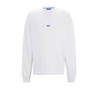 HUGO Mens Nedro Cotton-terry sweatshirt with blue logo patch