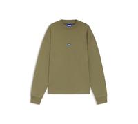 HUGO Mens Nedro Cotton-Terry Sweatshirt with Blue Logo Patch