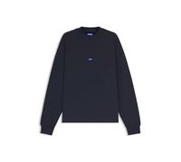 HUGO Mens Nedro Cotton-Terry Sweatshirt with Blue Logo Patch