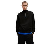 HUGO Mens Neeler Blue-logo sweatshirt in cotton terry