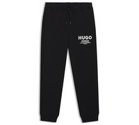 HUGO Mens Nevez Logo-Print Tracksuit Bottoms in Cotton Terry