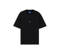 HUGO Cotton-jersey T-shirt with blue logo patch - Style Nieros, 50509991 Black XL