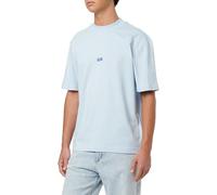 HUGO Mens Nieros Cotton-Jersey T-Shirt with Logo Badge