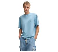 HUGO Mens Niley Cotton-Jersey T-Shirt with Happy Logo
