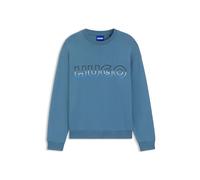 HUGO Mens Nogocrew Cotton-terry sweatshirt with ombré logo embroidery