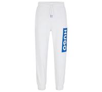 HUGO Mens Nuram Logo-print tracksuit bottoms in cotton terry