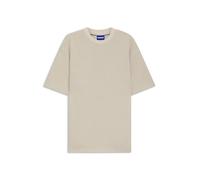HUGO Mens Nuwaffle Cotton-Jersey T-Shirt with Blue Logo Patch