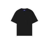 HUGO Mens Nuwaffle Cotton-Jersey T-Shirt with Blue Logo Patch