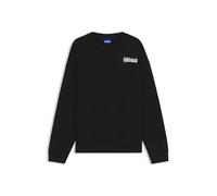 HUGO Mens Nyrocrew All-gender cotton-terry sweatshirt with logo prints Black