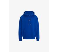 Hugo Mens Open Blue Branded-print Relaxed-fit Cotton-terry Hoody Xs