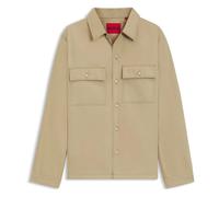 HUGO Mens Overshirt Epoldo Hugo Cotton Lightweight Jacket in Beige