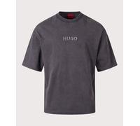 HUGO Mens Oversized Delw T-Shirt - Colour: 017 Charcoal - Size: Small