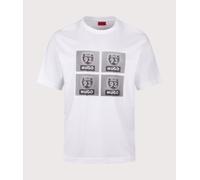HUGO Mens Oversized Draxon T-Shirt - Colour: 100 White - Size: Medium