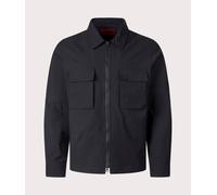 HUGO Mens Oversized Eselio Zip Overshirt - Colour: 001 Black - Size: Large Large