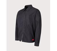 HUGO Mens Oversized Zip Through Evalom Overshirt - Colour: 001 Black - Size: Large Large