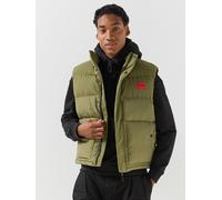 HUGO Mens Padded High Neck Zip-Through Gilet, Green, Size M, Men Green