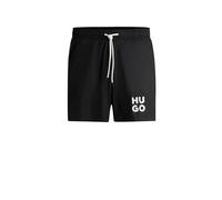 HUGO Mens PAOL Quick-dry swim shorts with stacked-logo print