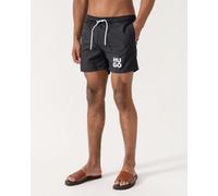 HUGO Mens Paolo Swim Shorts with Stacked Logo Print - Black 001 - Black 001 - M
