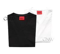 HUGO MEN'S PLAIN V-NECK SHORT SLEEVE STRETCH T SHIRT RN 2 PACK Was £45