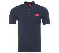 HUGO Mens Polo Shirt Dereso Red HUGO Logo Raw Material Polo in Dark Blue