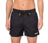 HUGO Men's Pop Logo Swim Trunks, Black Olive, Large
