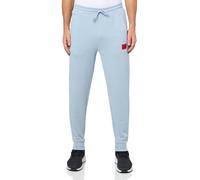 Hugo Men's Regular Fit Square Logo Jersey Drawstring Joggers, Dust Blue, Medium