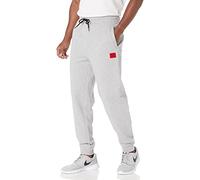 HUGO Men's Regular Fit Square Logo Jersey Drawstring Joggers Sweatpants, Asphault Grey, XXL