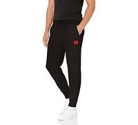 HUGO Men's Regular Fit Square Logo Jersey Drawstring Joggers Sweatpants, Raven Black, Large