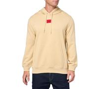 HUGO Men's Regular Fit Square Logo Jersey Hooded Sweatshirt, Mojave Dessert, L