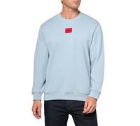 HUGO Men's Regular Fit Square Logo Jersey Sweatshirt, Blue Dust, XL