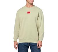 HUGO Men's Regular Fit Square Logo Jersey Sweatshirt, Green Tea, XXL
